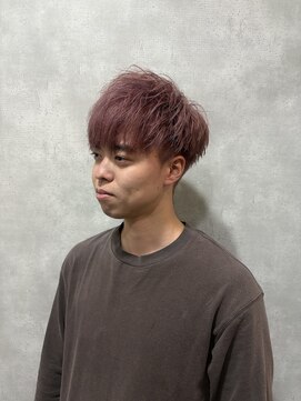 マッシュ×ピンクベージュ