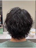 絶壁解消!くびれウルフメンズパーマ