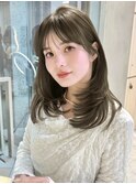 ▲レイヤーカット顔まわり前髪矯正ミディアムレイヤーharuhi