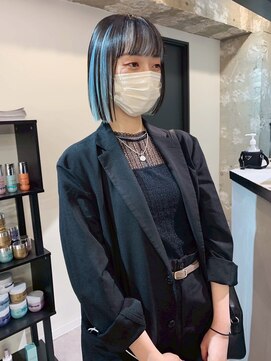 ペレ 原宿(PELE) ダブルカラー/ケアブリーチ/羽エクステ/原宿