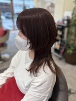 ファースト 長町店(first)&nbsp;【艶髪ブラウン】ハイレイヤーで遊んだ！こなれ感ウルフスタイル