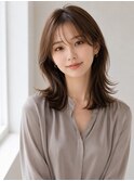 池袋 シースルーバング アッシュベージュ ミルクティーベージュ