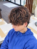 アース いわき店(HAIR&MAKE EARTH)&nbsp;メンズスパイラルパーマ×立体感ハイライト