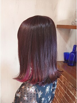 ルーシィヘアークラブ ロブ×イルミナ新色ブロッサム×インナーヴァイオレットピンク