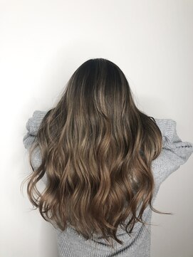 ナンバー(number+) 大人かわいいバレイヤージュブリーチハイライトアッシュブラウン