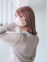 ホワイトルーム(White Room) コーラルピンクのハイトーンボブ♪