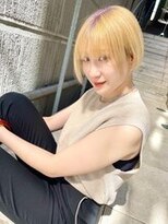 ディア(.eer)&nbsp;心斎橋/デザインカラー（パープル×イエロー）ハイトーンボブ