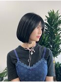ソ・アリボブ/韓国ヘア/重めボブ/ブルーブラック