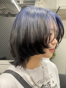 ジエクト カナウ(The Ect canow) ショート/ボブ/オンブレ/ネイビーグレー/ブルーシルバー