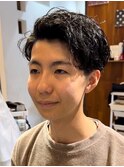 大人パーマ「ハーフバック」