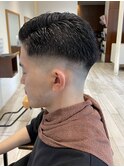 ビジネスショートメンズマッシュツイストパーマツーブロック