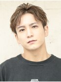 アップバングフェザーパーマ/ミルクティーベージュ/ツーブロック