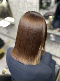 20代30代40代50代大人可愛いモーヴカラーセミディ