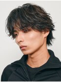 シャドウパーマメンズパーマウルフマッシュセンターパート渋谷