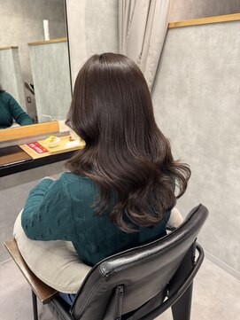 クラン 岡本(Chlan) ゆるふわセミロング　オリーブブラウン