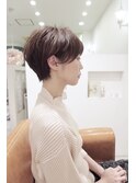 イメチェン50代40代クールショート前髪あり白髪ぼかしリタッチ