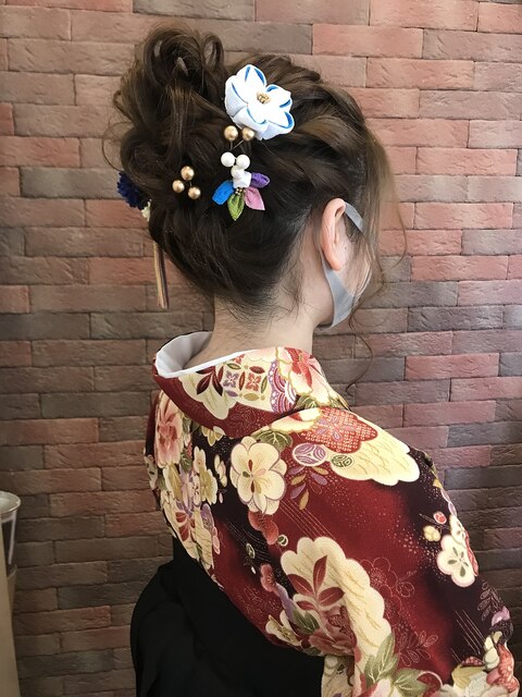 袴ヘアーセット、着付け