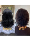 クセ毛をいかした軽いヘアスタイル