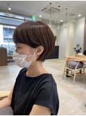 暗髪×ショート×シースルーバング×オーガニックヘア