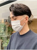 センターパートニュアンスパーマスパイラルパーマメンズパーマ 