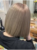 グレージュカラーレイヤーカットダブルカラーケアブリーチ