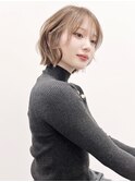 切りっぱなしボブ　ボブパーマ　くしゅっとパーマ