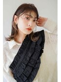 くびレイヤーエモージュ前髪モテベージュレイヤーミディ【立川】