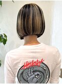 メッシュカラー　デザインカラー　ダメージレス　ボブ