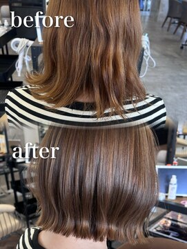 サンド クリア 横浜本店(sand clear) ボブディオリーブベージュ髪質改善縮毛矯正フェイスレイヤー
