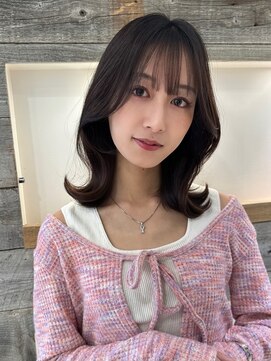 アイヴィ 表参道(IVY) ダークグレージュくびれヘア 顔まわりカット【肥田亜沙美】