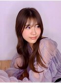 シアーグロウロング透け感バング