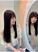 【back side】美髪ストレート×透明感グレージュ