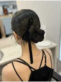 カチモリシニヨン タイト ヘアセット 表参道 結婚式 お呼ばれ