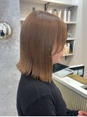 切りっぱなしボブ　質感ストレート　カット　顔まわり　艶髪