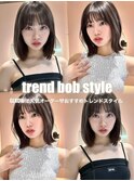 ブリーチなしダブルカラー/韓国ボブ/縮毛矯正/髪質改善/学割U24