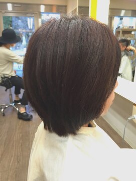 ヘアデザイン ラポール 茨木店(hair design Rapport) 明るい白髪染めフレンチモーブアッシュ/愛されショートボブ