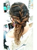 編込み×ツイストハーフアップヘア☆+゜