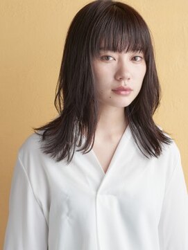 ミンクス 銀座店(MINX) オシャレ外ハネストレートヘア#モード#3Dカラー#ジグザグバング