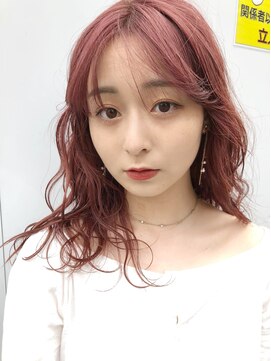 パーク(PAAQ) 【田中智大】ミディアムレイヤー×チェリーピンク