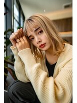 ケアリー 武蔵小杉(Carelly)&nbsp;大人かわいい前髪セシルカットココアブラウンフリンジウェーブ