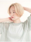 セクションカラー/ペールベージュ/透明感ボブ[大分駅]