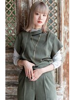 アッシュ 池袋店(Ash)&nbsp;10代20代30代『ハイトーン外ハネミディボブ』　＃池袋駅