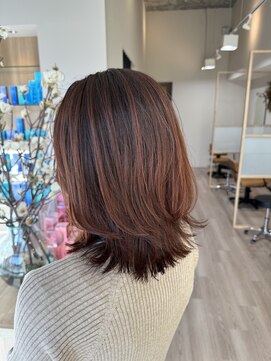 シダミノオ(sida MINOH) 20代30代40代50代/フルバング/似合わせカット/レッドブラウン