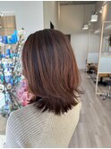 20代30代40代50代/フルバング/似合わせカット/レッドブラウン