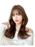 韓国ヘア　2wayバング  レイヤーカット くびれヘア  顔周り/
