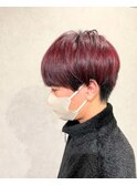 メンズマッシュレッドカラー/メンズカラー/メンズダブルカラー