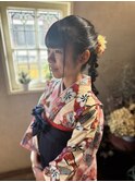 小学生卒業式のヘア着付け