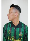 メンズカットアップバングスキンフェードサイドパートショート