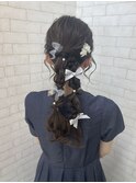 編みおろしのツインアレンジ