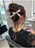 ヘアセット お団子 リボンアレンジ コンサート ライブ 10代20代